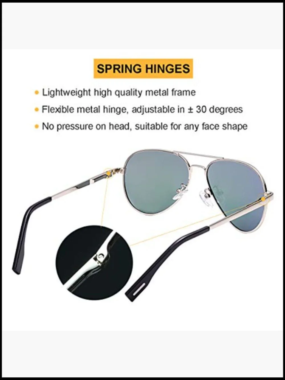 Metal Frame Polarized Aviator Sunglasses for Kids